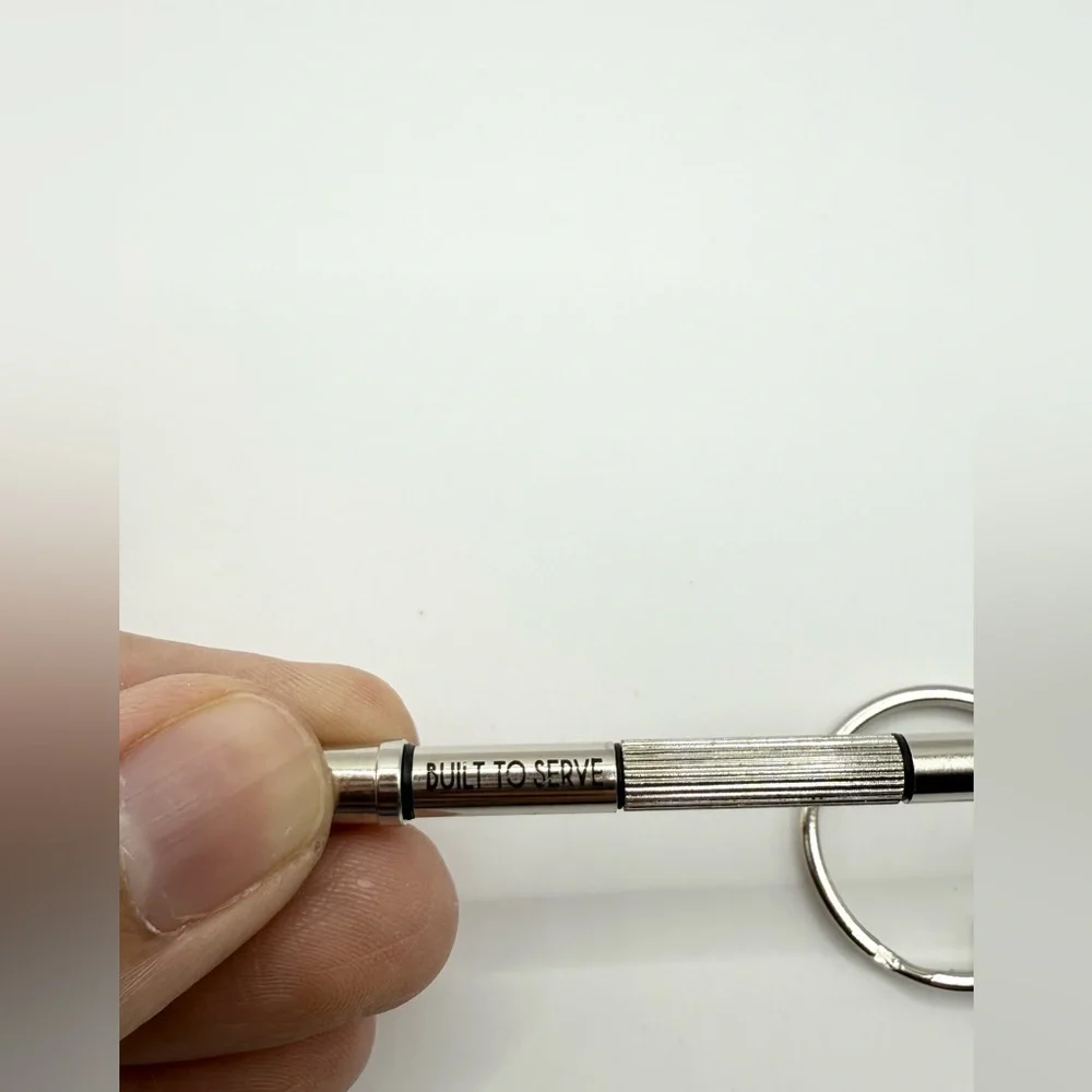 Silver Build To Serve Keychain Tool